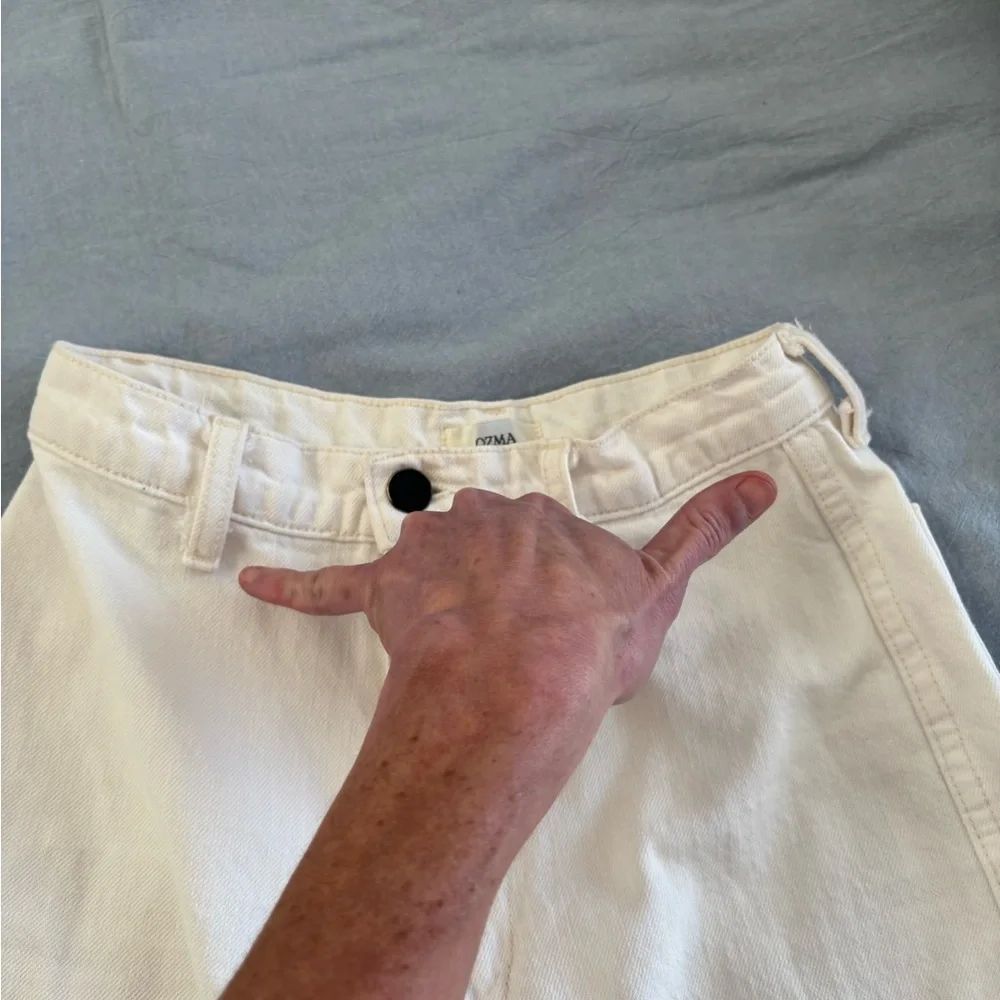 OZMA High Rise Trouser Pant 100% Cotton, size 25, Off-White-Flawed - Picture 14 of 15